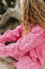 Navy Natural | Mila blouse | Pink hearts
